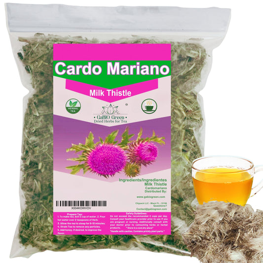 Cardo Mariano - Milk Thistle Loose Tea (4.1 oz/116.2 gr) Cardomarin Herbal Tea Gabiogreen (4.1 oz/116.2 gr). | Premium Quality, Herbal Tea, Natural Dried Herbs