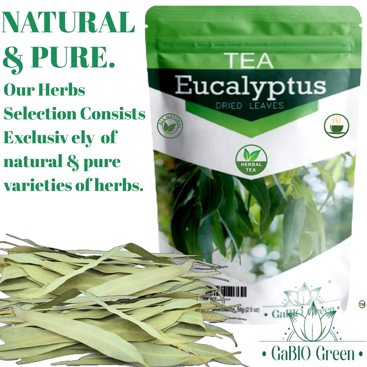 Eucalyptus Herb Leaves, Whole Eucalyptus Leaves, | Premium Quality, Herbal Tea, Natural Dried Herbs
