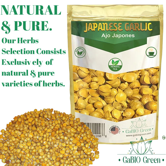 Ajo Japones (pack 4oz) 100 % Natural, AJO CHINO, Vegan, Wild crafted japanese garlic, bulk garlic, ajo japones Resealable Bag