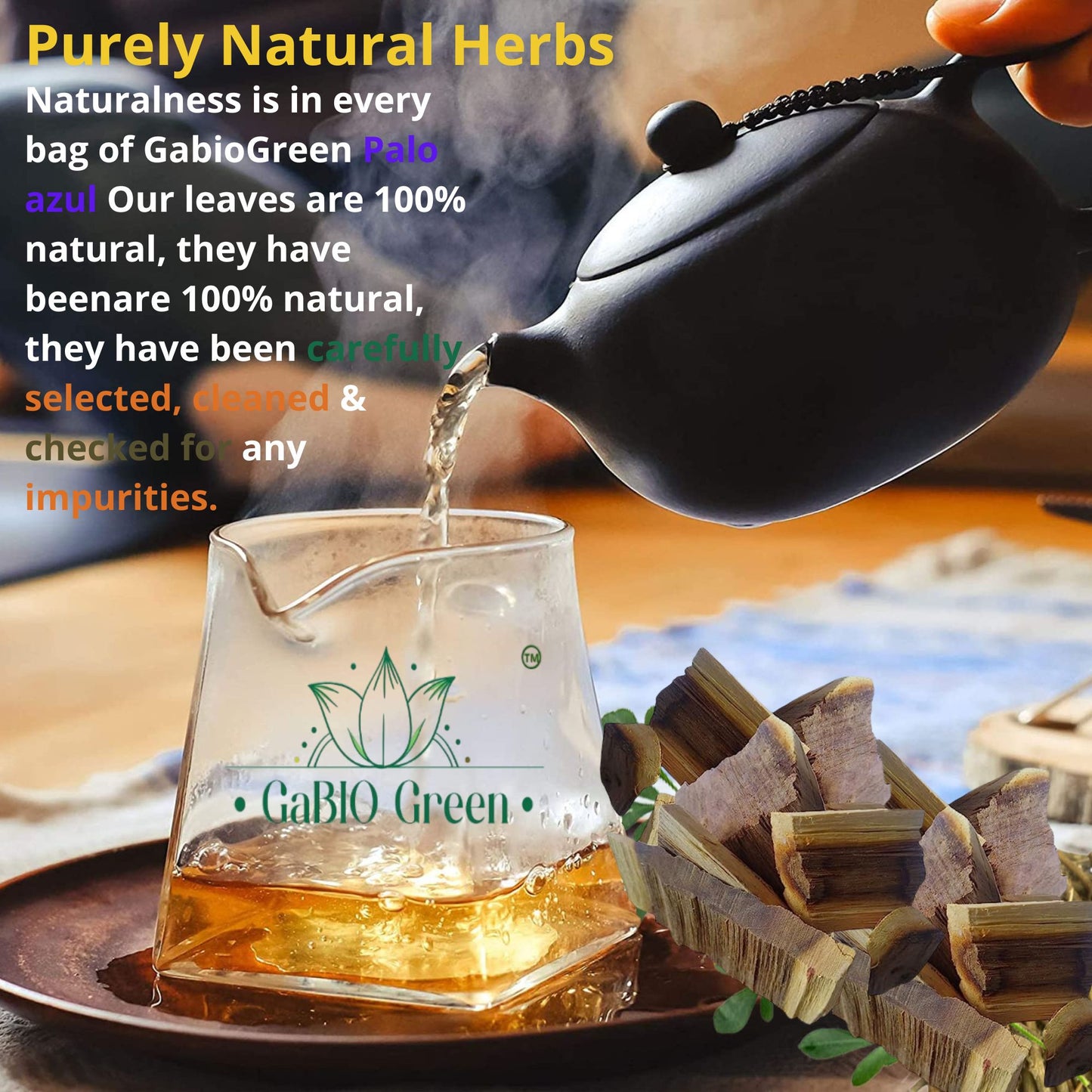 Palo azul, Kidney Wood , Blue Stick Herbal Tea Bark, palo azul tea, Resealable Bag Premium Quality, Herbal Tea, Natural Dried Herbs