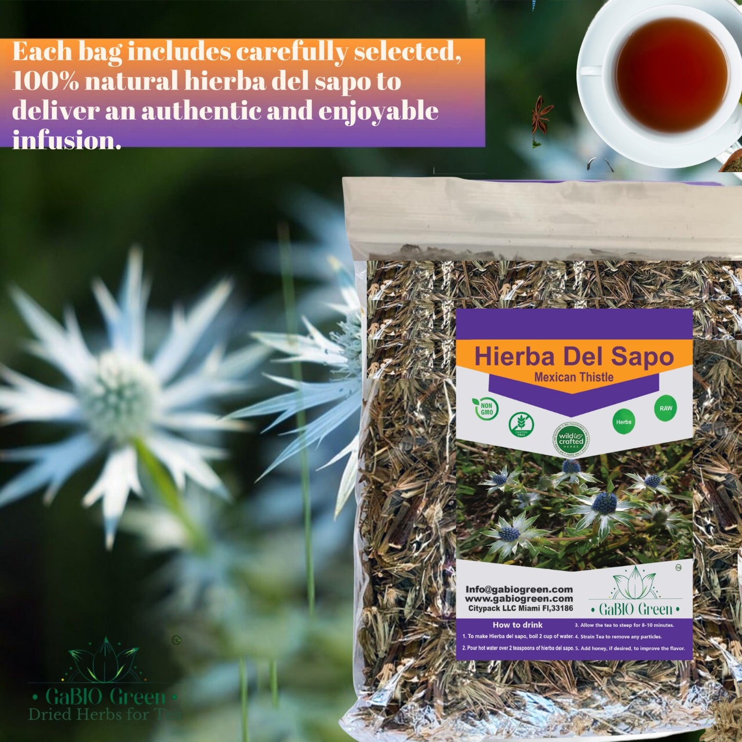 Hierba del sapo Eryngo heterophyllum, frog grass, toad grass, cardo mexicano 100% natural plants Herbal tea (2.1oz/59.5g) | Premium Quality, Herbal Tea, Natural Dried Herbs