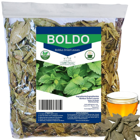 Gabio Green- Boldo Dried Leaves,(4 oz/114 Gr), whole Boldo Leaf,  Detox, Hojas De Boldo, Peumus Boldus Herbal Tea, Boldo Tea, Packaged in The USA | Premium Quality, Herbal Tea, Natural Dried Herbs