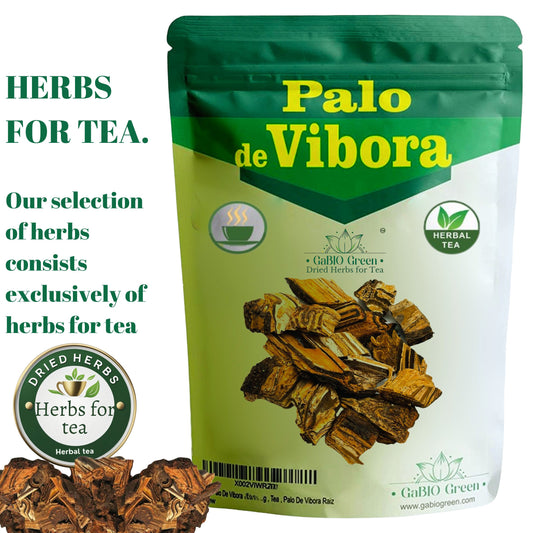 Gabio Green Palo De Vibora Natural Herbs, (16oz/1 pound) Arbol de la Vibora Te,Palo De Vibora Raiz, Herbal Tea, non-GMO, Gluten-free, Resealable Bag (16 oz-1 pound) | Premium Quality, Herbal Tea, Natural Dried Herbs