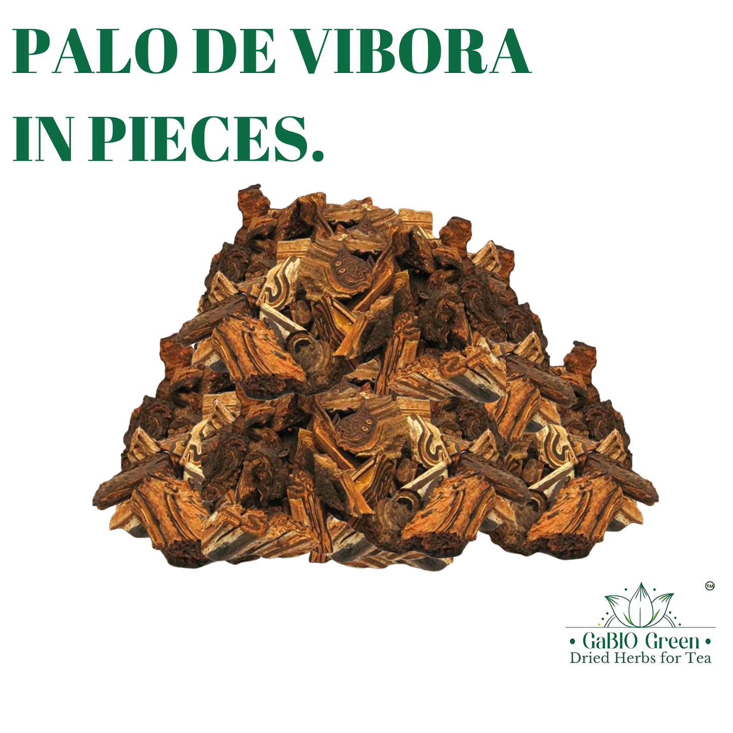 Gabio Green Palo De Vibora Natural Herbs, (2 oz) Arbol de la Vibora Te,Palo De Vibora Raiz, Herbal Tea, non-GMO, Gluten-free, Resealable Bag (2 oz) | Premium Quality, Herbal Tea, Natural Dried Herbs