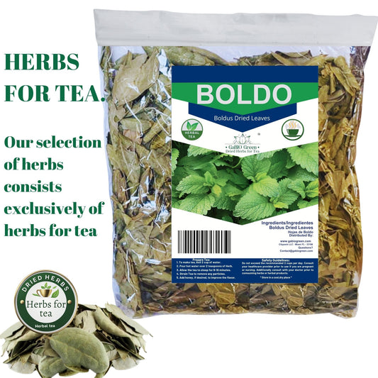 Boldo Dried Leaves, whole Boldo Leaf,  Detox 1 pound /16 oz, Hojas De Boldo, Peumus Boldus Herbal Tea, Boldo Tea, Packaged in The USA (1Pound) | Premium Quality, Herbal Tea, Natural Dried Herbs