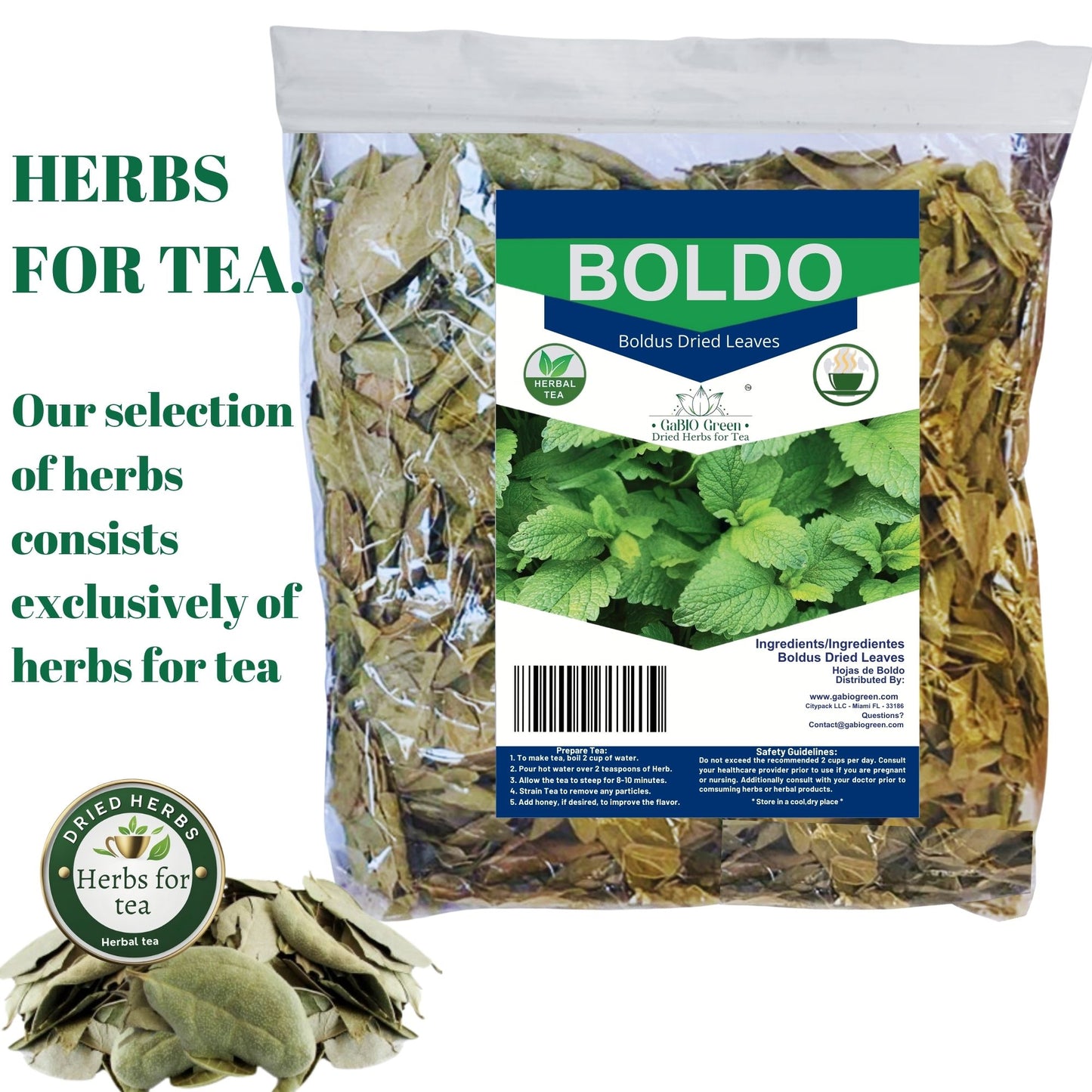 Boldo Dried Leaves, whole Boldo Leaf, Detox, 1/2 pound / 8oz Hojas De Boldo, Peumus Boldus Herbal Tea, Boldo Tea, Packaged in The USA (8oz) | Premium Quality, Herbal Tea, Natural Dried Herbs