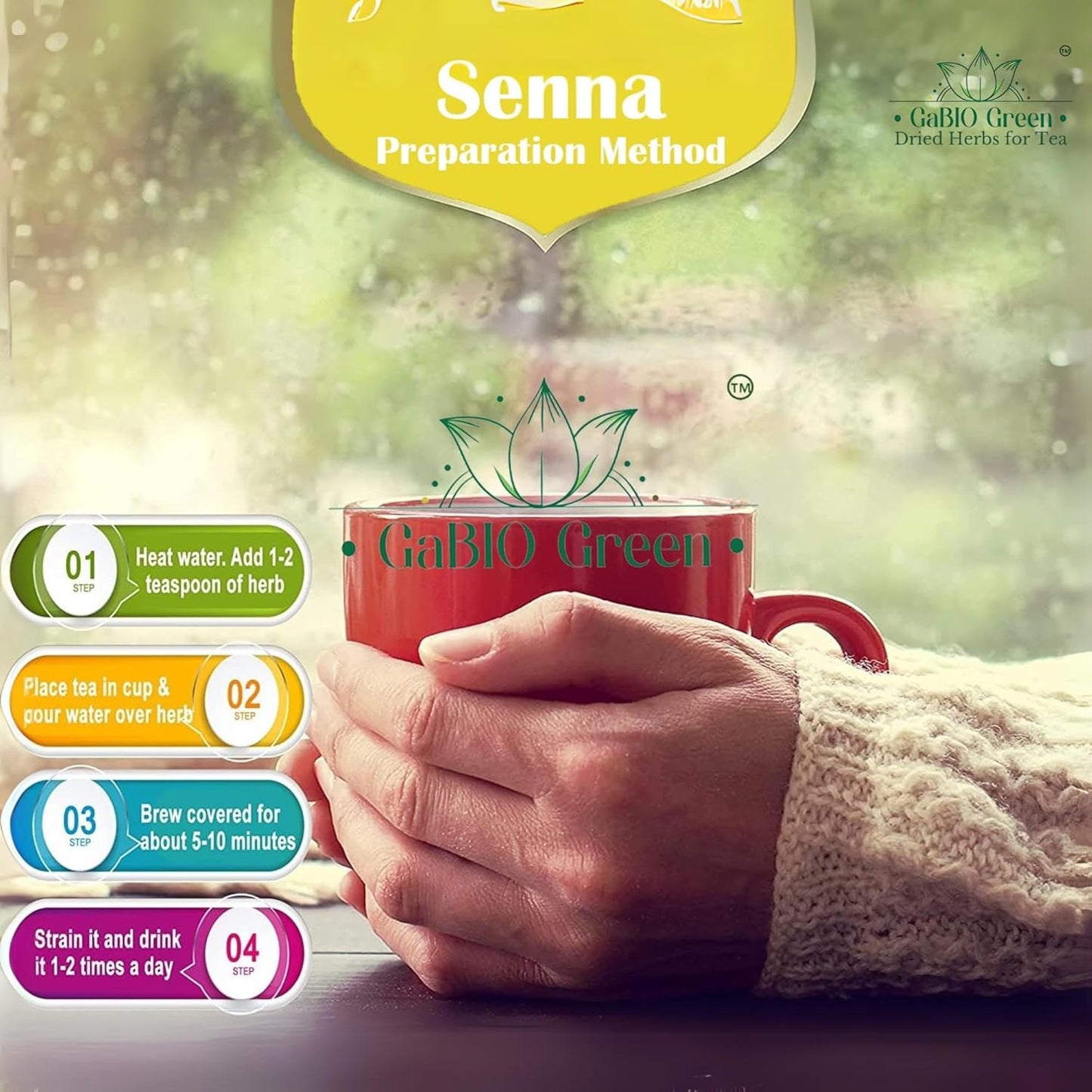 Natural Senna Leaves Hoja Sen Dried Herbal Leaves, Senna Raw Leaf, Hoja Sen Cut & Sifted Herbs, Non-GMO, Gluten-Free, Senna Alexandrina in a Resealable Bag (2oz) | Premium Quality, Herbal Tea, Natural Dried Herbs
