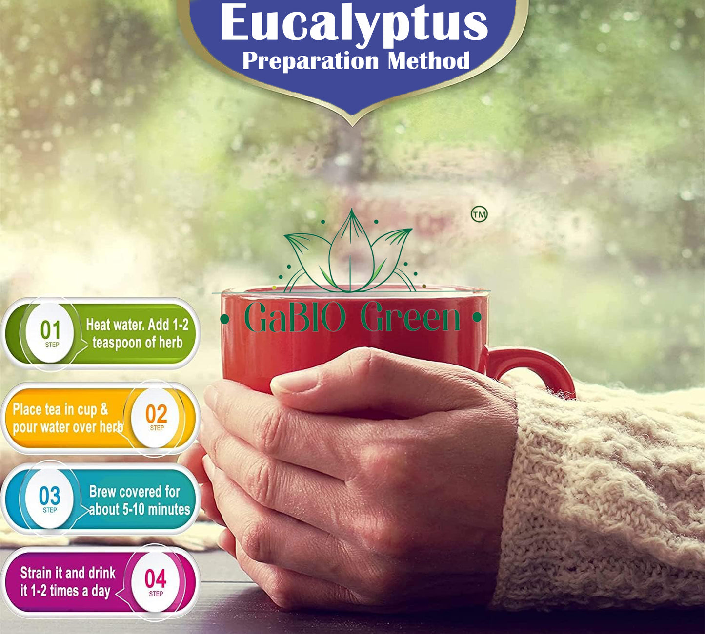 Eucalyptus Herb Leaves, Whole Eucalyptus Leaves, | Premium Quality, Herbal Tea, Natural Dried Herbs