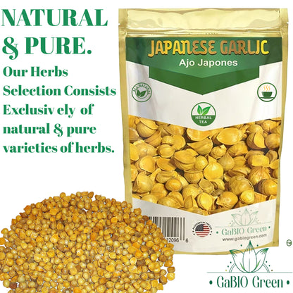 Ajo Japones  (pack 4oz) 100 % Natural, AJO CHINO, Vegan, Wild crafted japanese garlic, bulk garlic, ajo japones Resealable Bag
