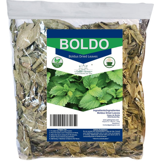 Boldo Dried Leaves, whole Boldo Leaf,  Detox, 1/2 pound / 8oz Hojas De Boldo, Peumus Boldus Herbal Tea, Boldo Tea, Packaged in The USA (8oz) | Premium Quality, Herbal Tea, Natural Dried Herbs