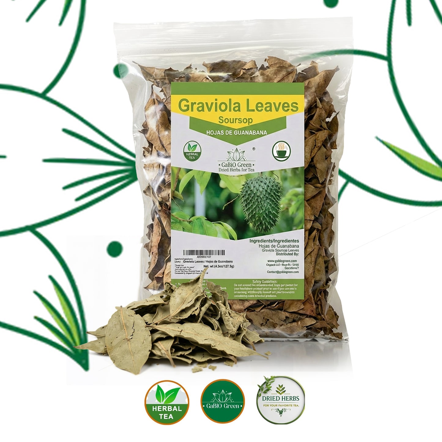 Dried Soursop Leaves (Hoja de Guanábana) | 100% Natural Whole Leaf Herbal Tea