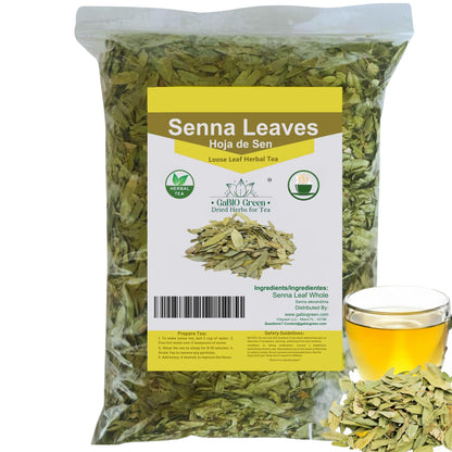 Senna Leaves  Raw Leaf, Hoja Sen Cut & Sifted Herbs, Non-GMO, Gluten-Free, Senna Alexandrina in a Resealable Bag | Premium Quality, Herbal Tea