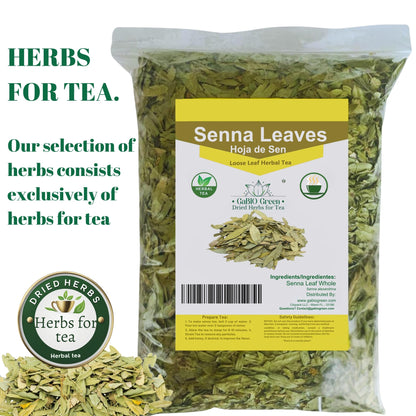 Senna Leaves  Raw Leaf, Hoja Sen Cut & Sifted Herbs, Non-GMO, Gluten-Free, Senna Alexandrina in a Resealable Bag | Premium Quality, Herbal Tea
